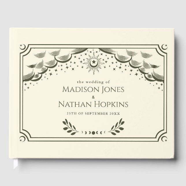 Libro De Visitas Olive Tarot Card Boda Guest Book (Anverso)