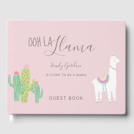 Libro De Visitas Ooh La Llama Baby Shower Cute Pink Succults