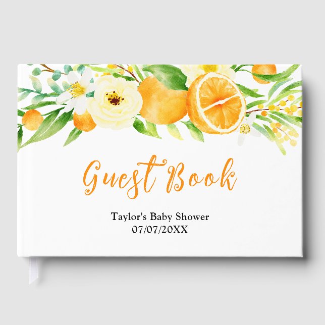 Libro De Visitas Oranges Citrus Baby Shower (Anverso)
