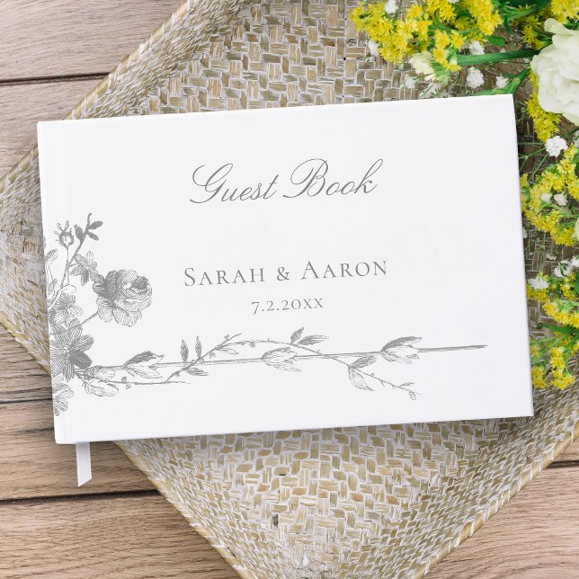 Libro De Visitas Ornate Classic French Rose Border Wedding (Subido por el creador)