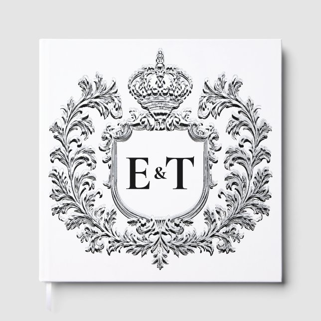 Libro De Visitas Ornate Laurel y Filigree, Boda (Anverso)