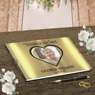 Libro De Visitas Oro Bevado Para Siempre En Nuestro Funeral Del Cor