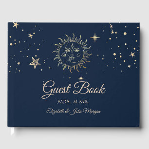 Libro De Visitas Oro Celestial Sol Y Luna