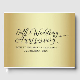 Libro De Visitas Oro del 50 aniversario Boda personalizado