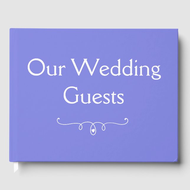 Libro De Visitas Oscuro Periwinkle Purple Nuestros Bodas invitados (Anverso)