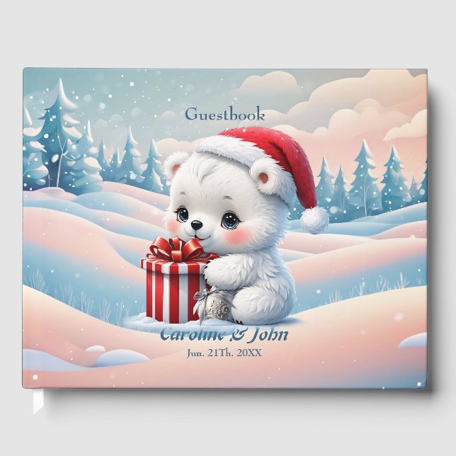 Libro De Visitas Oso polar de pequeños Navidades (Anverso)