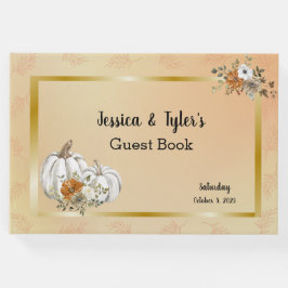 Libro De Visitas Otoño Boda de roya de calabaza blanca