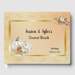 Libro De Visitas Otoño Boda de roya de calabaza blanca