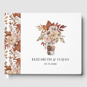 Libro De Visitas Otoño Boda Floral Terracotta