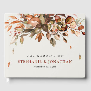 Libro De Visitas Otoño deja al país ruso Boho Boda