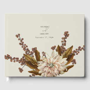Libro De Visitas Otoño Floral Tones de tierra acuarela Boda otoño