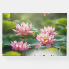Libro De Visitas Pads flotantes de Lotus rosa y Lily en yeso