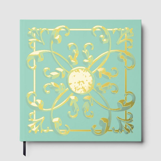 Libro De Visitas Pageant Real Relieve metalizado Scrolls (Anverso)