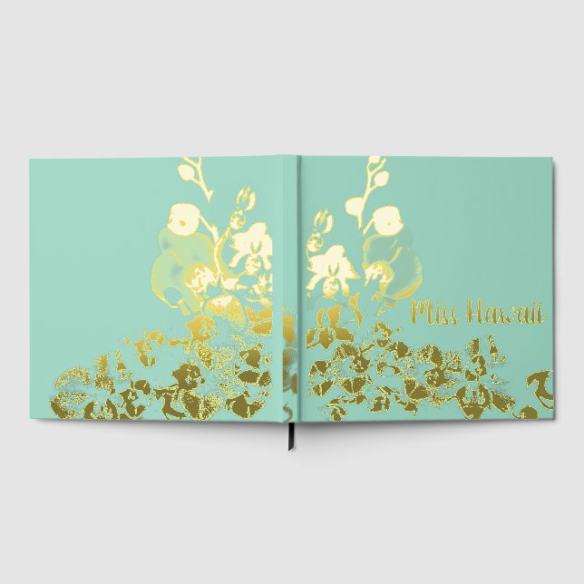 Libro De Visitas Pageant Relieve metalizado Orchids Scrapbook (Lleno)