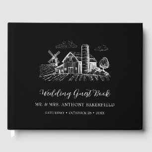Libro De Visitas País Boda de Barn Occidental