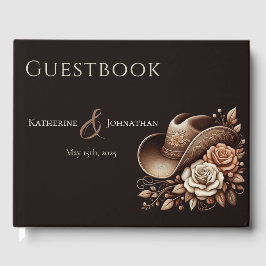 Libro De Visitas País Gorra de Vaquera Occidental con Flores