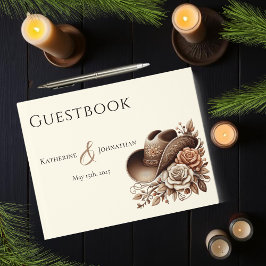 Libro De Visitas País Gorra de Vaquera Occidental con Flores