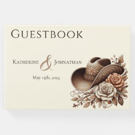 Libro De Visitas País Gorra de Vaquera Occidental con Flores