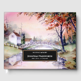 Libro De Visitas Paisaje de New England del puente arqueado por fun