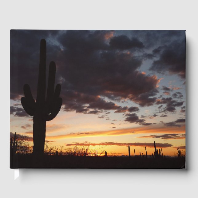 Libro De Visitas Paisaje del desierto Saguaro Sunset III Arizona (Anverso)