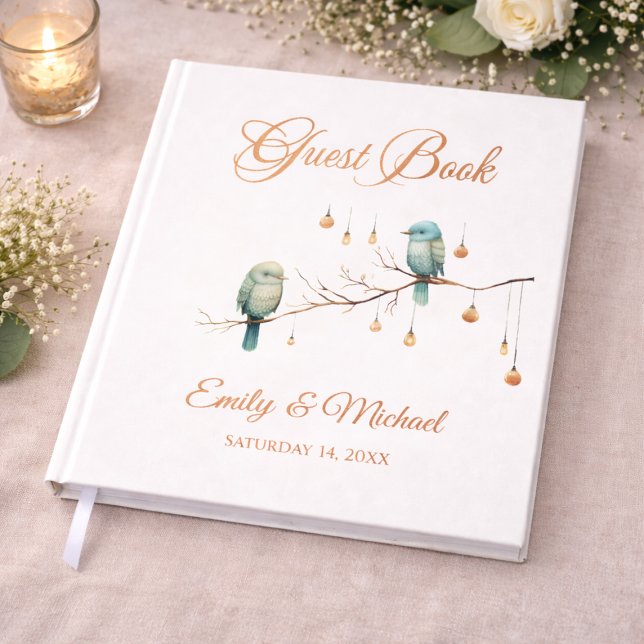Libro De Visitas Pájaros de Amor Rústicos del Bosque  Boda Romántic (Subido por el creador)