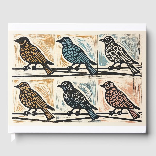 Libro De Visitas Pájaros En Un Alambre (Anverso)