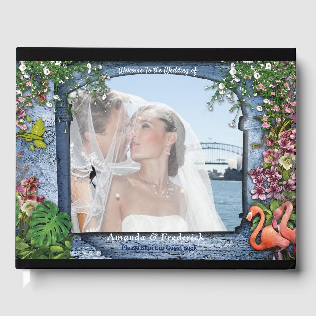 Libro De Visitas Palacio de Mármol Azul de época tropical (Anverso)