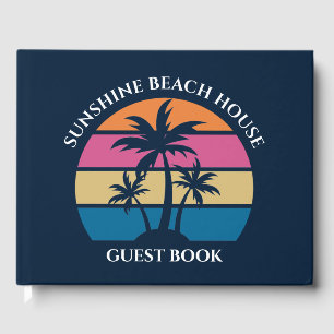 Libro De Visitas Palm Tree Cute Personalizado Beach House