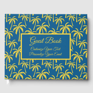 Libro De Visitas Palm Trees Tropicales Vacantes Amarillo Azul