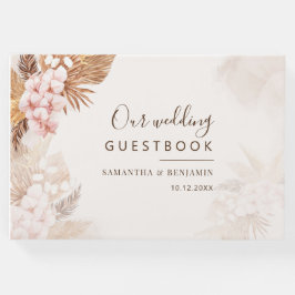 Libro De Visitas Pampas Grass Terracotta Boda Floral Rosa