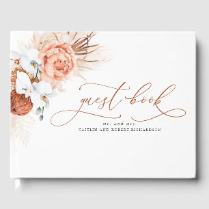Libro De Visitas Pampas Grass Terracotta Boda Guest Book