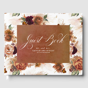 Libro De Visitas Pampas Grass Terracotta Boho Boda Floral