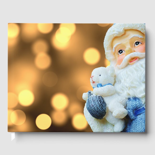 Libro De Visitas Papá Noel en un traje azul (Anverso)