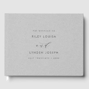 Libro De Visitas Papel gris de textura falsa moderna Boda elegante