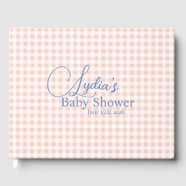 Libro De Visitas Papel pintado de cuadros gingham rosa melocotón