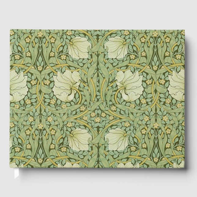 Libro De Visitas Papel pintado floral azul de William Morris Pimper (Anverso)