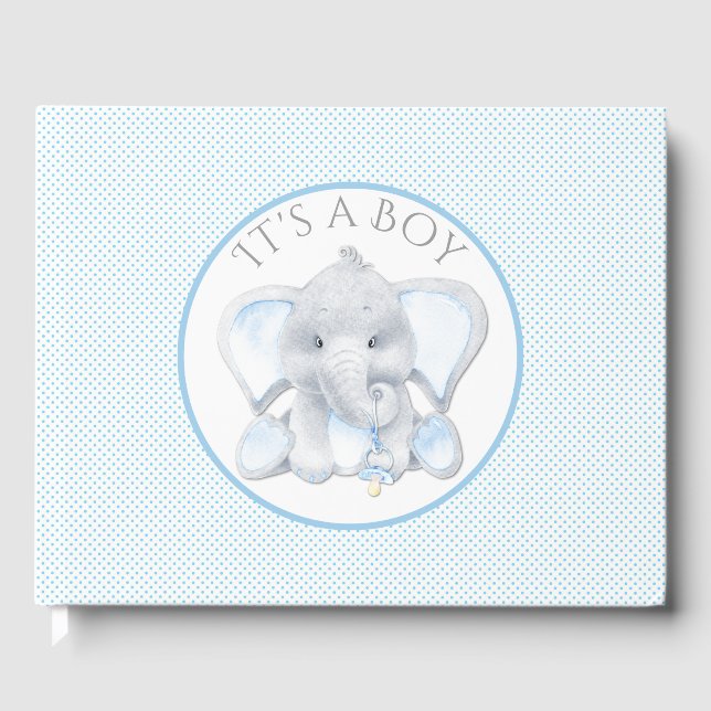 Libro de visitas para baby shower de elefante (Anverso)