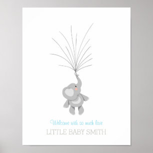 Libro de visitas para baby shower de elefante bebé