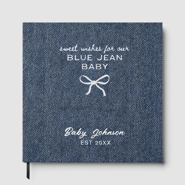 Libro de visitas para baby shower de estilo vaquer (Anverso)