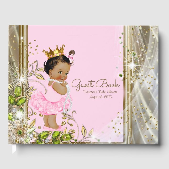 Libro de visitas para baby shower de princesa étni (Anverso)
