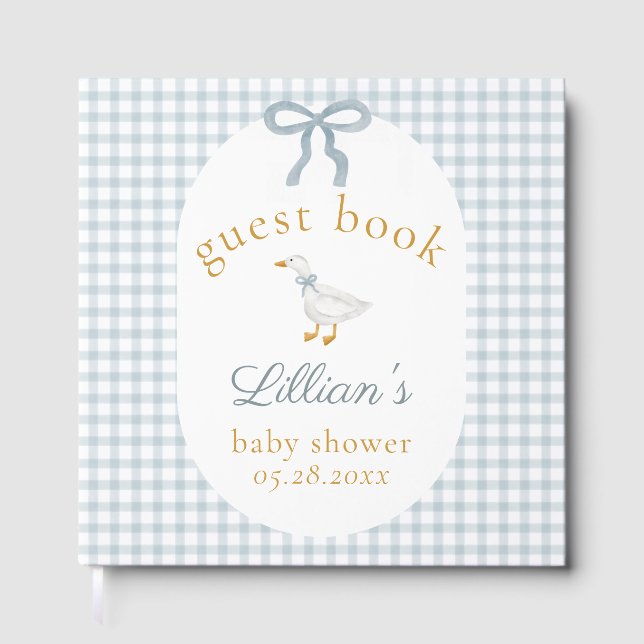 Libro de visitas para baby shower Silly Goose Blue (Anverso)