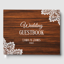 Libro de visitas para Bodas de Woodgrand y Lace