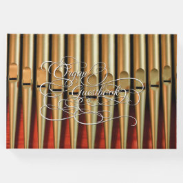Libro de visitas para organistas con oro y rojo