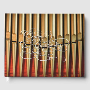 Libro de visitas para organistas con oro y rojo