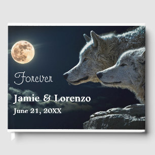 Libro De Visitas "Para siempre" dos lobos y una luna llena