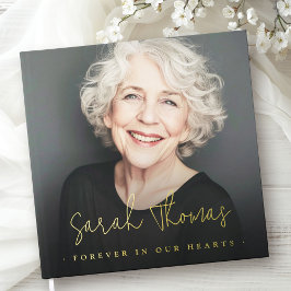 Libro De Visitas Para siempre en nuestros corazones funeral negro