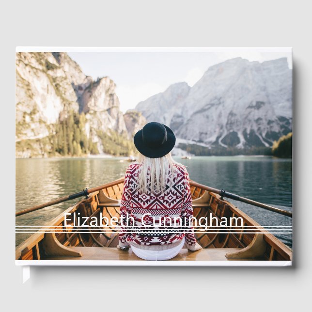 Libro De Visitas Para siempre en nuestros corazones Líneas Modernas (Anverso)