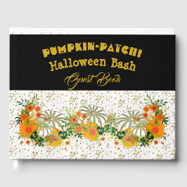 Libro De Visitas Parche de calabaza blanca Halloween Bash Floral Gr
