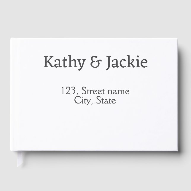 Libro De Visitas Pareja negro blanco nombre dirección ciudad estado (Anverso)