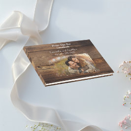 Libro De Visitas Parejas rusticas de madera Foto Boda por País